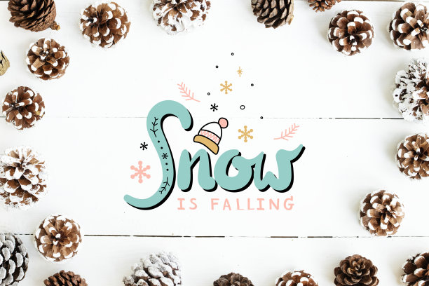 飘雪冬季样机图片下载