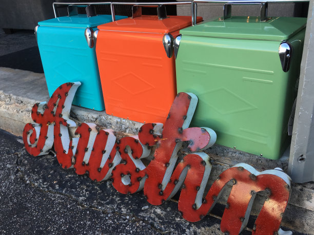 得克萨斯州奥斯汀多彩复古词汇短语旅游目的地图片下载