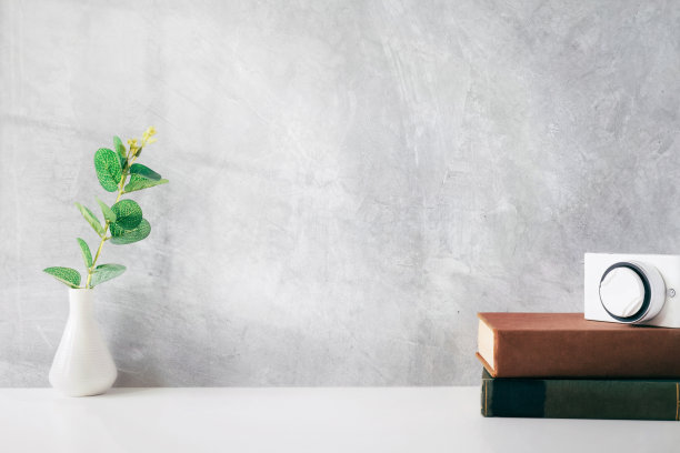 Copyspace办公桌和工作间办公桌。图片下载