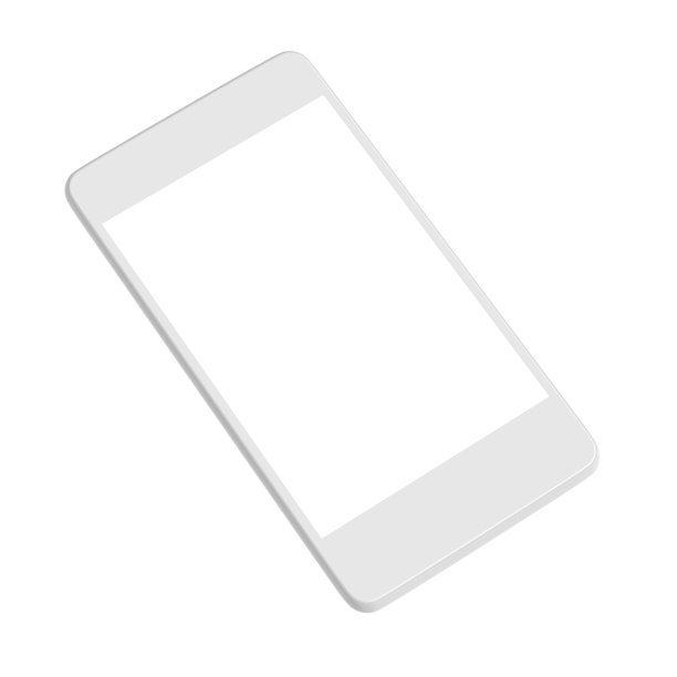 模板智能手机孤立在白色背景，3d插图图片下载