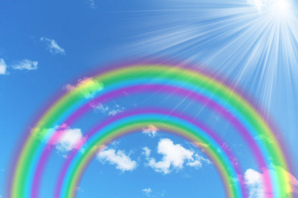 双虹蓝天图片下载