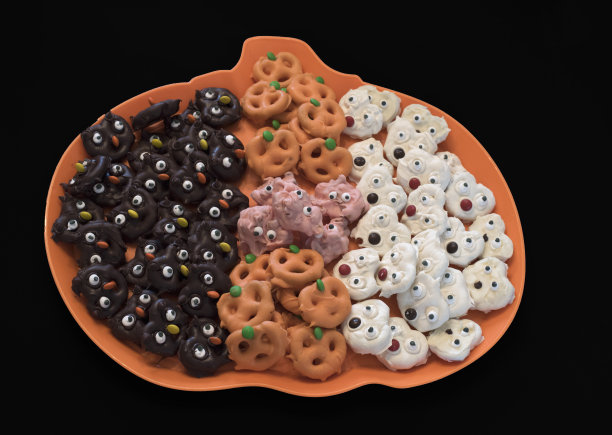 万圣节巧克力椒盐饼干小动物图片下载