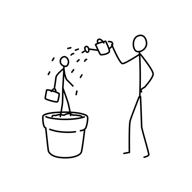 框架管理器的插图。向量。对公司员工进行教育。比喻。线性风格。用于网站或演示的插图。新一代。图片下载