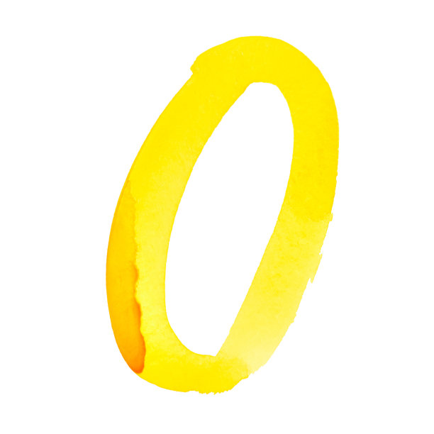 黄色的水彩数字图片下载