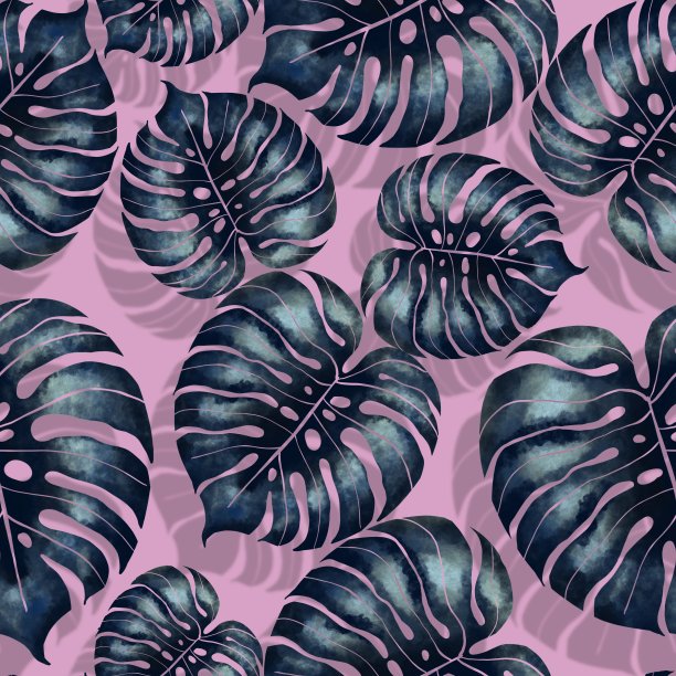 丛林怪兽的叶子无缝图案图片下载