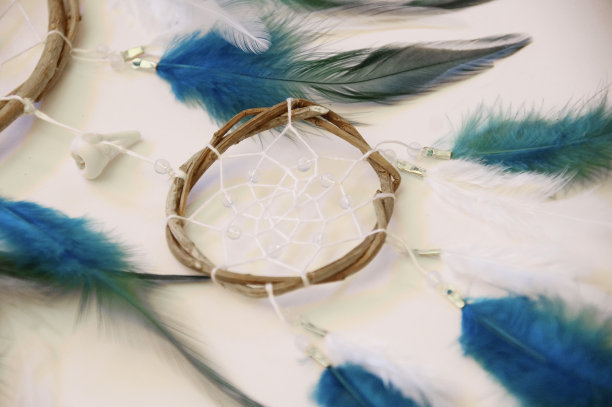 手工民族风捕梦网照片图片下载