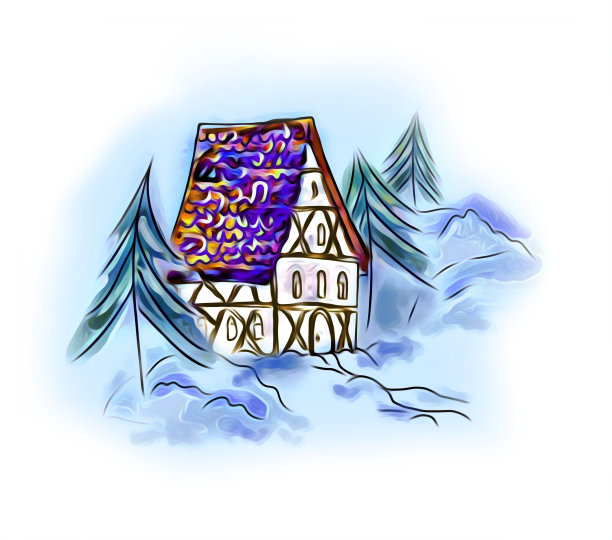 冬季景观与房子图片下载