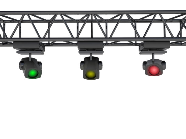 3个射灯的孤立水平结构图片下载