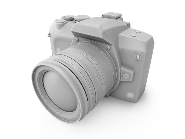 3D渲染白色数码相机孤立的白色背景图片下载