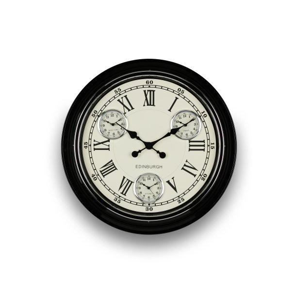 差10点2分，白色墙上的黑色时钟。图片下载