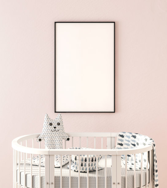 儿童房间海报框架模型3d渲染图片下载