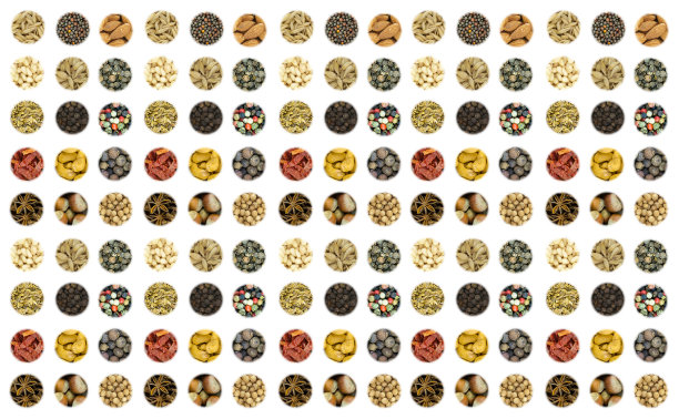 组图标坚果，辣椒，辣椒，斑马种子，燕麦对比模式，基地，基地烹饪图片下载