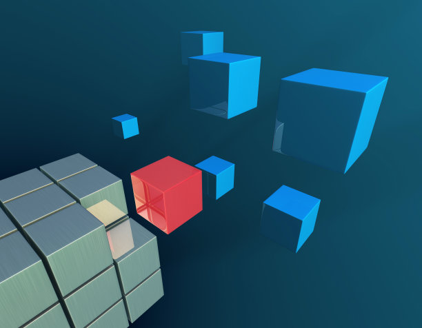 未来的数据立方体，数据存储应用，技术网络连接，关键元素和核心图片下载