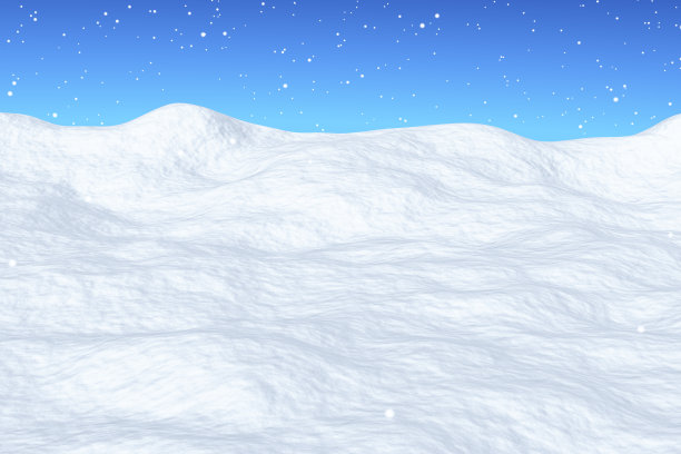 雪落在有山的雪原上图片下载