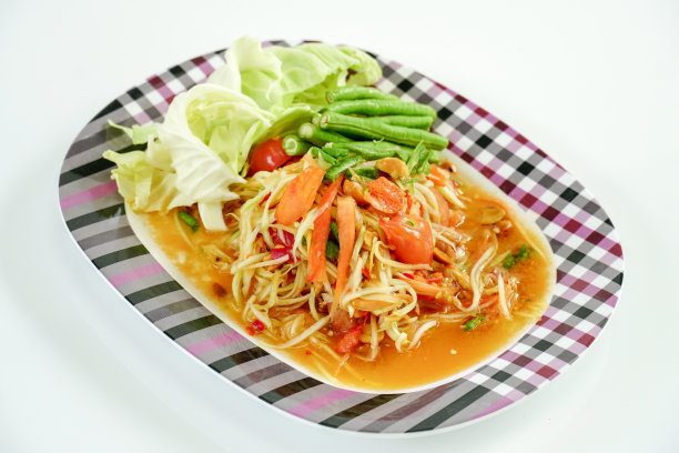 木瓜沙拉在盘子里图片下载