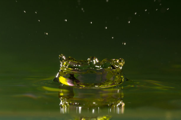 雨滴落进水里，选择性聚焦特写图片下载