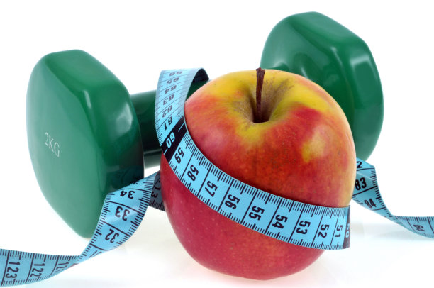 苹果，卷尺和卷尺图片下载