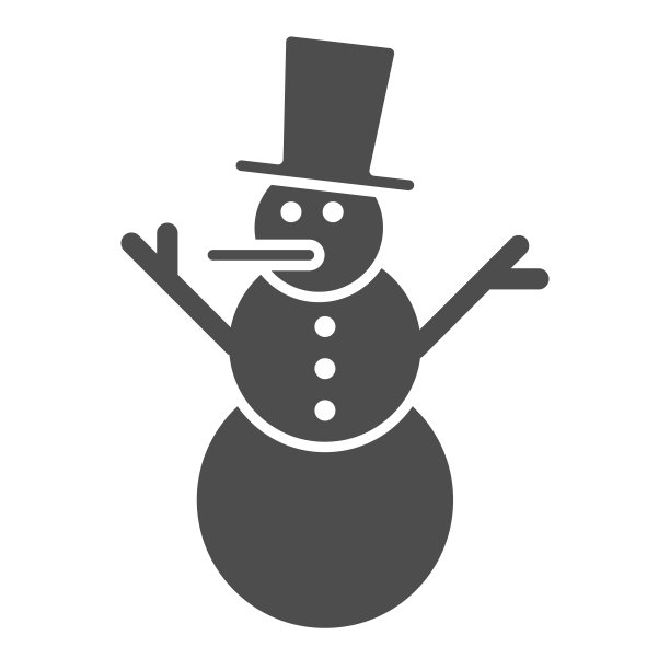 雪人坚实的图标。霜矢量插图孤立在白色。冬季字形风格的设计，为网页和应用程序设计。Eps 10。图片下载