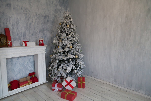 冬天圣诞新年树礼物回家图片下载