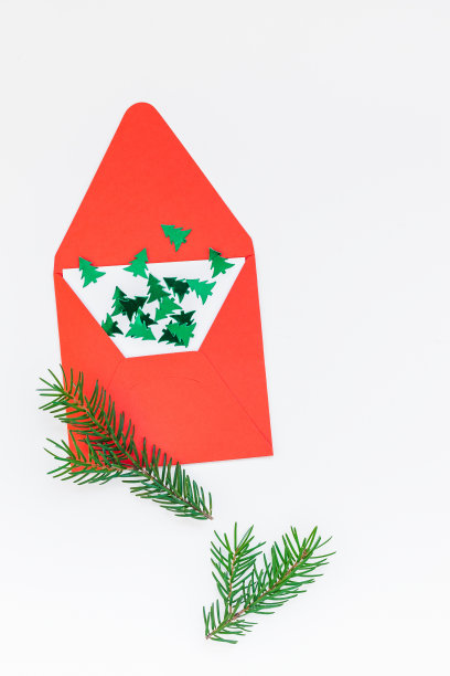 白色背景上的圣诞装饰图案图片下载