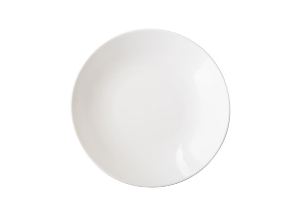 空白陶瓷圆板孤立在白色图片下载