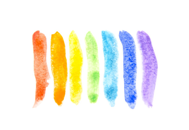 水彩笔触的彩虹颜色图片下载
