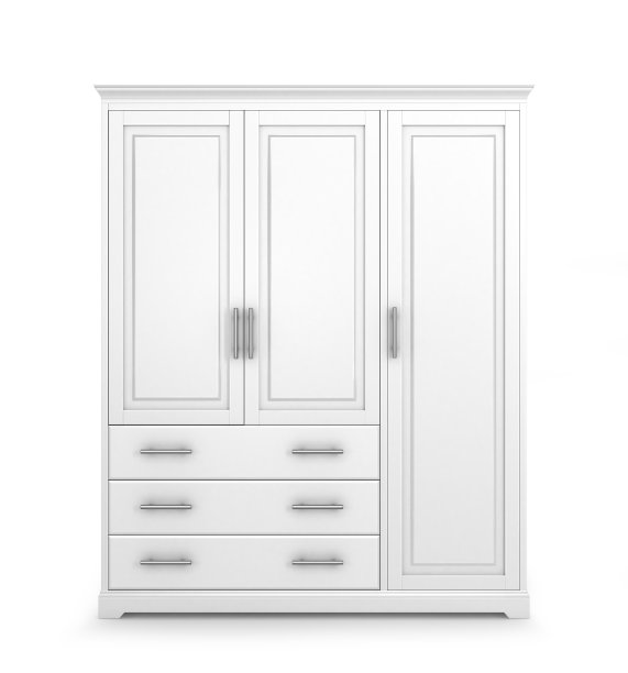 白色橱柜孤立在白色背景上。三维演示图片下载