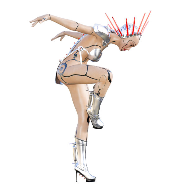 机器人女人未来的金属比基尼。图片下载
