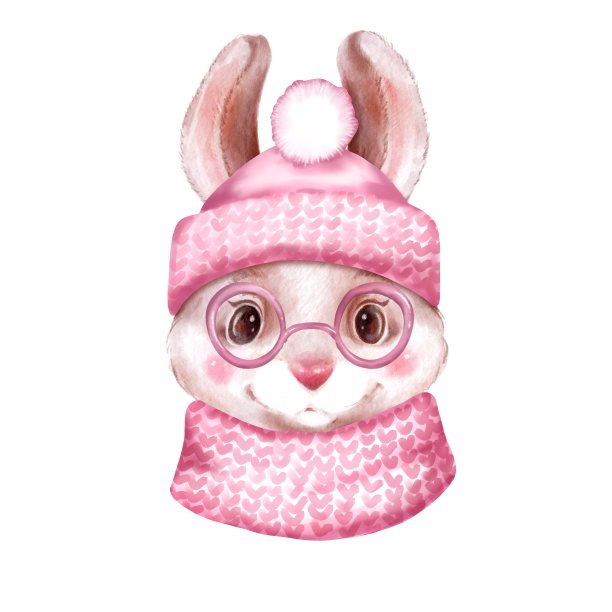 兔子戴着帽子和围巾图片下载