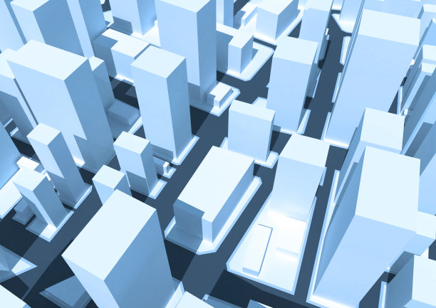 抽象的三维城市景观。图片下载