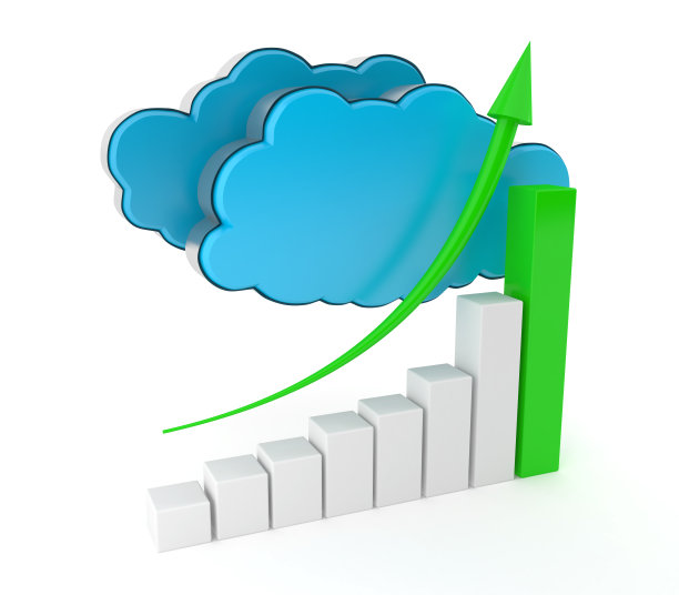 数据量增长的云图标和图表图片下载