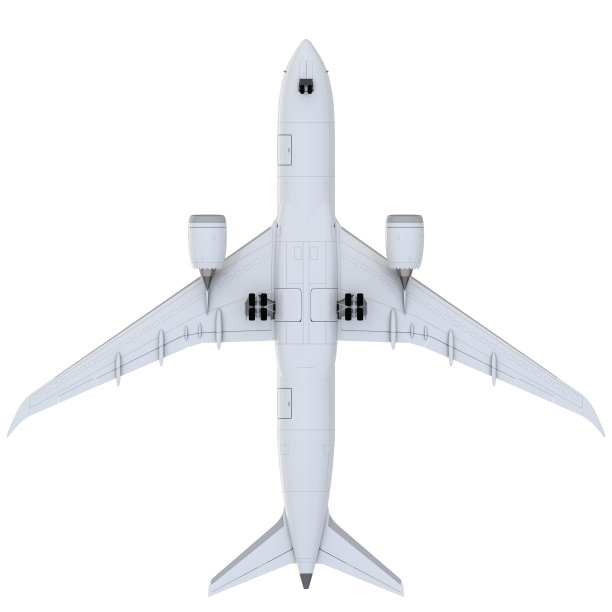 商业喷气式飞机。3 d渲染。底视图图片下载