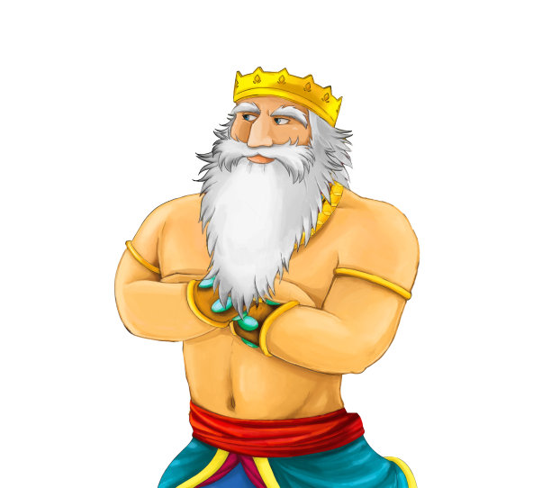 美丽英俊的王子在白色背景的卡通场景图片下载