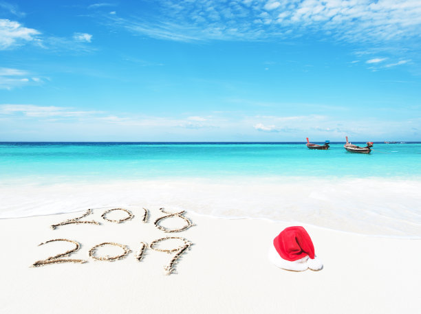 热带海滩圣诞节图片下载