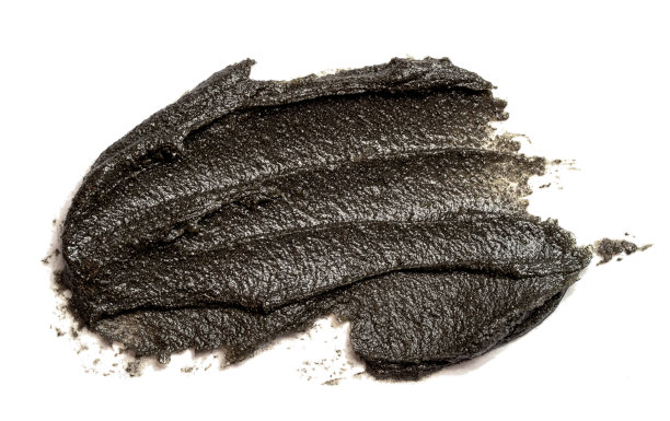 磁性面罩的黑色污迹孤立在白色背景上。图片下载