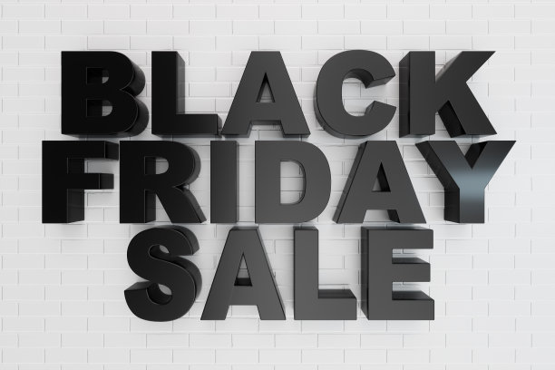 黑色星期五，商店打折信息。商业购物商店的黑色星期五横幅。黑色星期五碾压地面。3d文本在黑色和白色。现代设计。三维演示图片下载