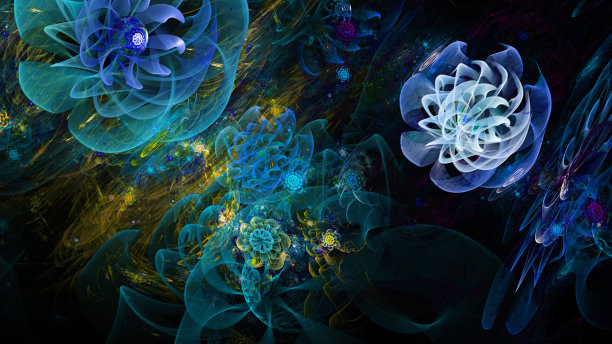 抽象分形艺术背景在插画空间几何。图片下载