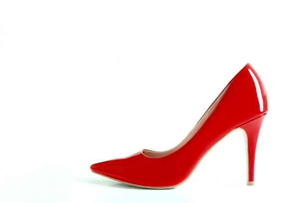 高跟鞋现代时尚的牛仔鞋时尚配饰女性的奢侈服装。在孤立的白色背景上图片下载
