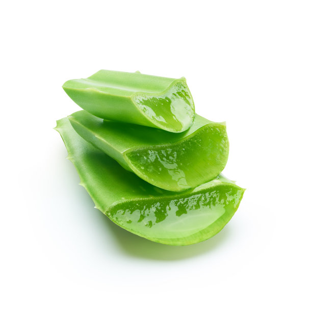 在白色背景上分离的芦荟片图片下载