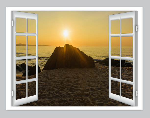 打开窗户云太阳图片下载