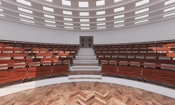 会议厅中不断上升的座位层图片下载