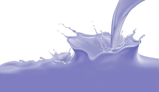 紫色牛奶溅在白色的背景上。图片下载