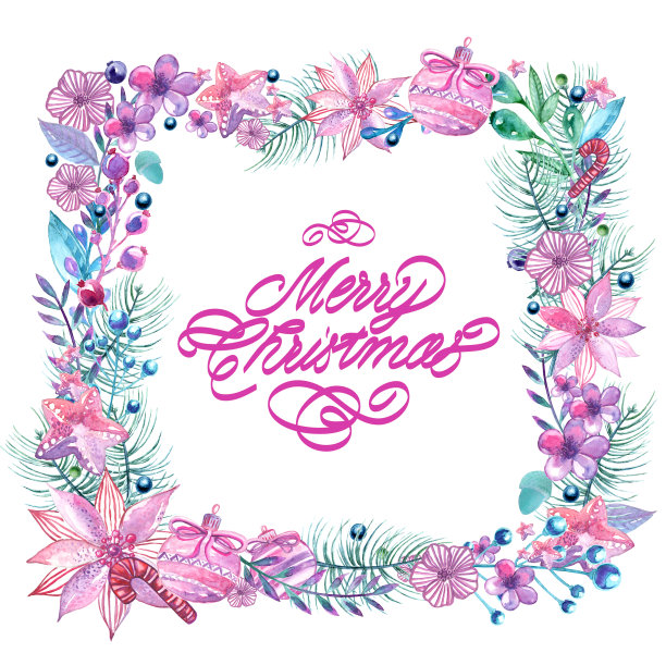 新年问候的基础。水彩这时候图片下载