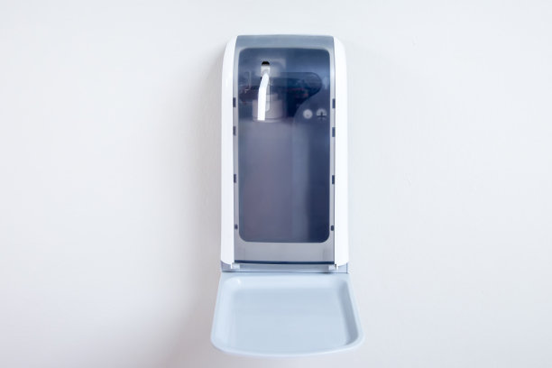 自动酒精贩卖机。感染和好客的概念。在公共区域保存和清洁。图片下载