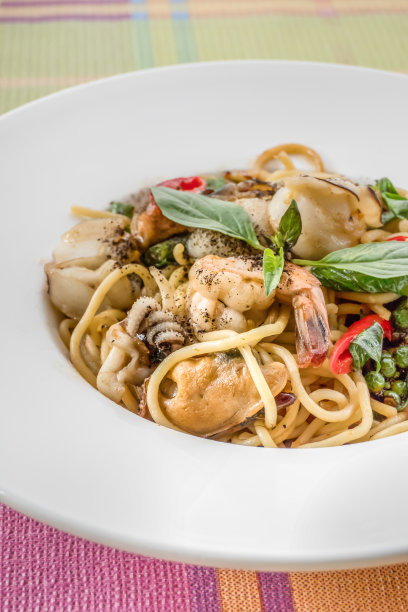 辣味海鲜意大利面图片下载