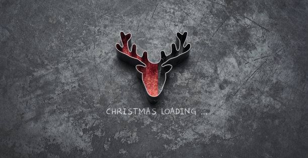 圣诞装车-驯鹿节日黑板金属亮红色有趣幽默图片下载