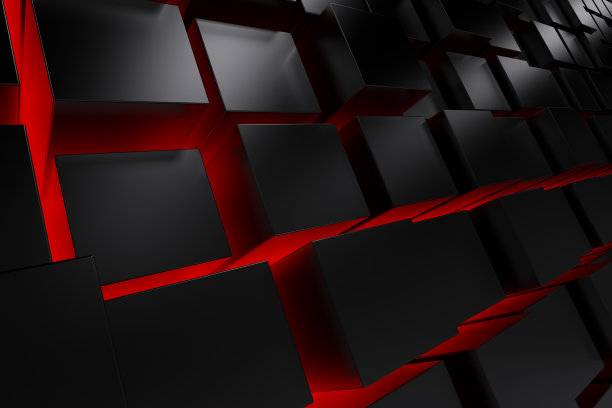 带有背光的深色立方体。三维演示图片下载
