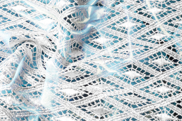 纹理背景图案。花边的白色织物。手蕾丝上的白色背景。白色饰品，婚纱面料上的刺绣，明信片，照片墙纸，海报，图片下载