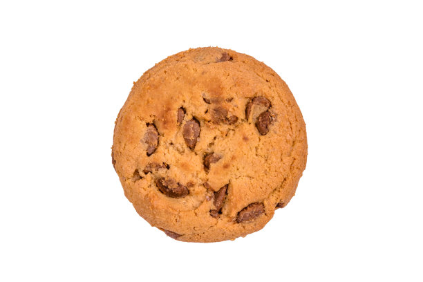 新鲜的巧克力曲奇孤立在白色背景图片下载