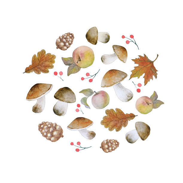 水彩秋天元素图片下载